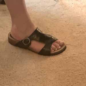 Taos dark navy sandals, size US 10
